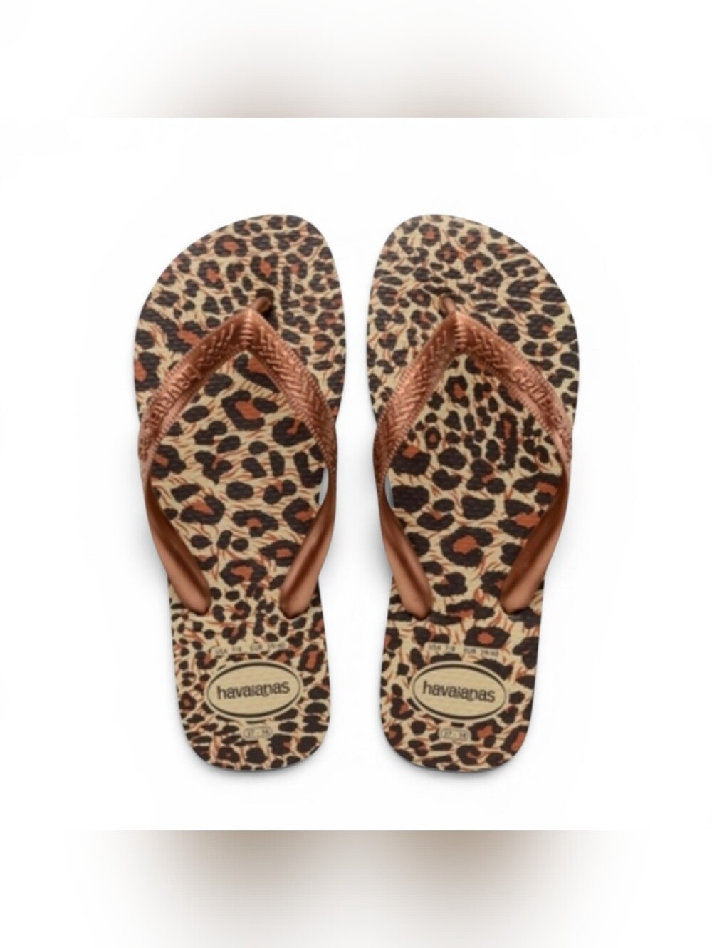 Havaianas 11/12 Top Animals Flip-Flops in a Leopard Print Pattern - Picture 5 of 7